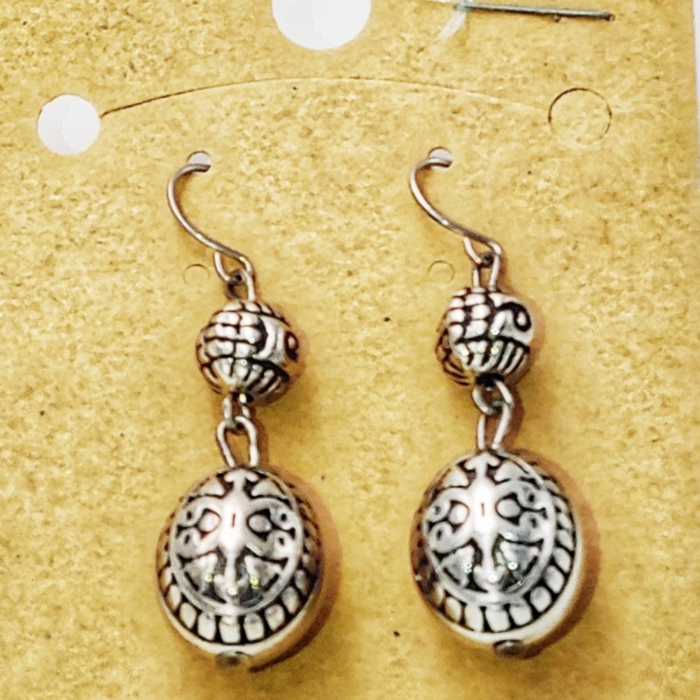 24750. HANDMADE Silver Pierced Earrings